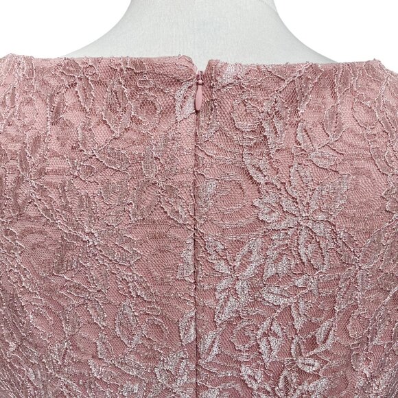 Jessica Howard Pink Sleeveless Lace Tiered Dress Embellished Waist Size 16 NWT - Picture 5 of 13